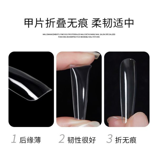Nail Decoration Pavilion New Long Ladder Thin Dog Long Tip Frosted Transparent Nail Patch Nail Shop Special Thickened Non-Marking Nail Patch - Image 4