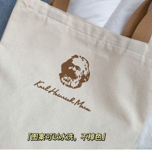 Cultural and creative peripherals, Marx canvas bags, male and female school student handbags, tutoring tutoring school bags, cloth bags, new trends