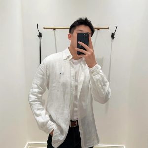 RL Ralph Pony Logo Linen Shirt Men's Spring Autumn Top Long Sleeve Sunscreen Polo Shirt Women's Embroidery Couple