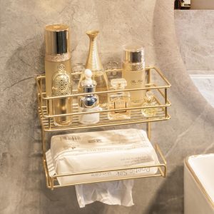 Face towel rack, wall-mounted toilet placement rack, bathroom sink, cosmetics storage box
