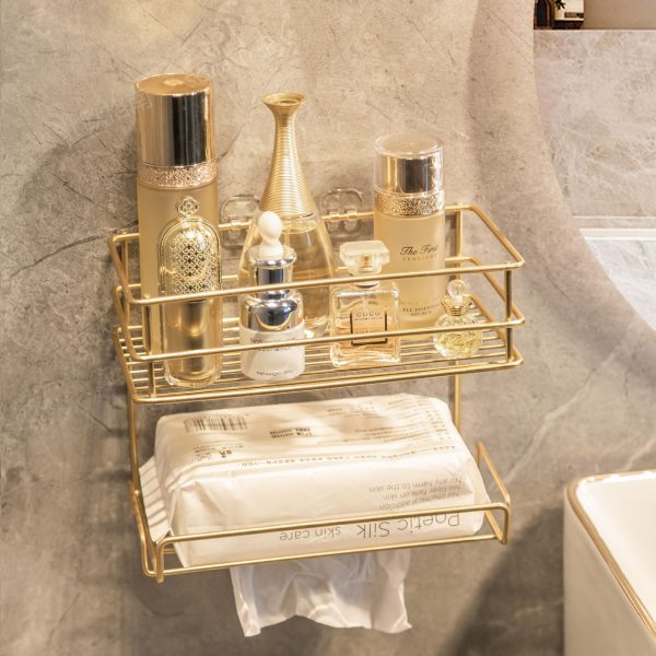 Face towel rack, wall-mounted toilet placement rack, bathroom sink, cosmetics storage box - Image 4
