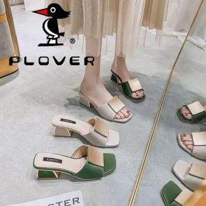 Brand slippers women's summer wear 2024 new fashionable fresh sandals thick heels and high-heeled slippers women's slippers