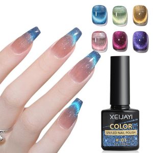 New Summer Popular Water Light Cat Eye Nail Polish Glue 6 Colors Colorful Absorbing Cat Eye Shiny Nail Polish Glue Wholesale
