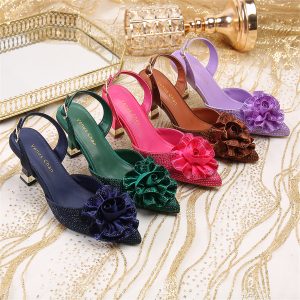 Cross-border spring and summer new temperament pointed toe high heels shining banquet high heels foreign trade women's shoes in large quantities in stock