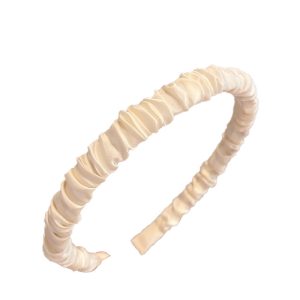 Korea ins solid color satin pleated headband net red sweet temperament headband hairband hairband wash face pressed hairband women's headgear