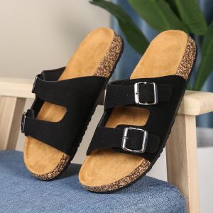 The new men's Birkenstock double-buckle open-toe slippers for summer are classic and versatile, comfortable, durable, non-slip and wearable for couples