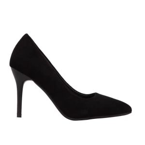 2023 New Spring Suede Black Heels Women's Stiletto Heel Shoes Office Professional Work Shoes Plus Size
