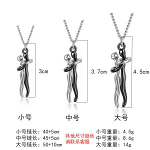Cross-border popular couples hug necklaces do not fade, high-end sense of one man and one woman, versatile jewelry, holiday gift necklaces