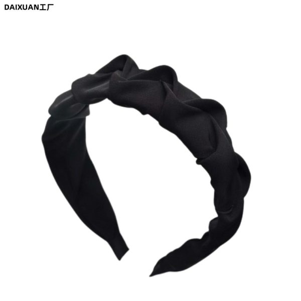 High-end black pleated headband female Korean temperament going out with pressure headband simple hairband 2024 new style - Image 5