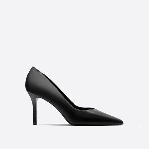 High heels stiletto black 2025 new 7cm high heel professional single shoes women's formal interview office work shoes