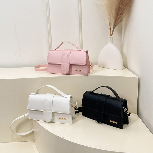 Spring fashion and foreign style new 2025 new texture solid color simple hand-to-hand shoulder crossbody armpit small square women's bag - Image 4