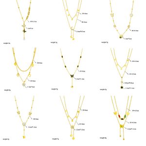 Cross-border fashion niche new pendant jewelry clavicle chain titanium steel multi-layer layered luxury women's necklace