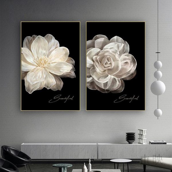 Fugui camellia decorative painting, small fragrant wind, bedroom studio, study room arrangement, French living room, dining room background hanging painting - Image 4