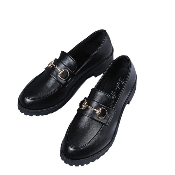 Loafers women's 2023 new British style black small leather shoes accessories shallow versatile casual trend single shoes women - Image 5