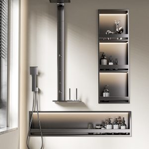 stainless steel niche built-in shelf metal TV cabinet embedded finished bathroom toilet niche cabinet customization