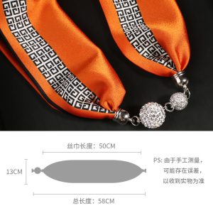Necklace magnetic buckle silk scarf women's spring and autumn summer 2024 new fashion neck brace decoration neck scarf small scarf