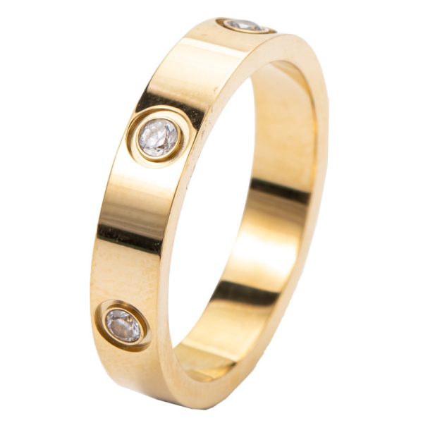 Titanium steel bathable simple and generous titanium steel ring women's fashion is trendy niche design exquisite decoration ring pair ring - Image 5