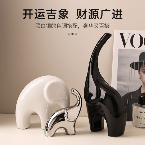 Elephant ornaments, light luxury, high-end home TV, cabinet, wine cabinet, decoration, handicrafts, living room, modern office, sense of luxury - Image 2