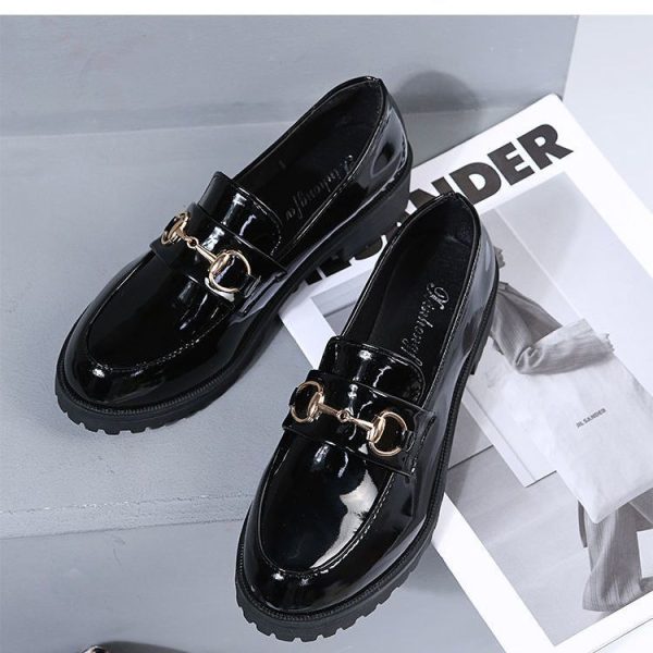 Loafers women's 2023 new British style black small leather shoes accessories shallow versatile casual trend single shoes women - Image 4