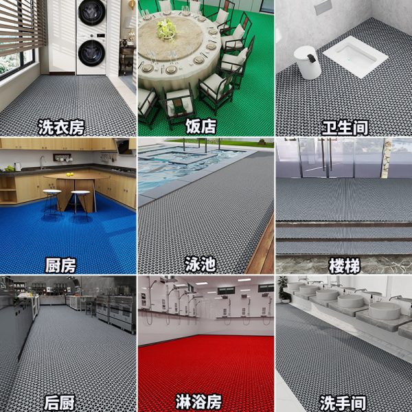 Floor mat, bathroom anti slip mat, kitchen toilet, outdoor commercial pvc hollow waterproof and oilproof carpet, door mat plastic - Image 4