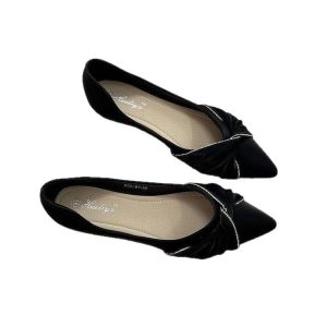 Elegant women's single shoes low heel pointed toe shallow commuter beanie shoes 2025 spring and summer new soft sole comfortable mom shoes