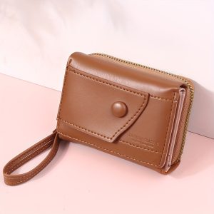 Female Wallet New 2025 Short Ladies Zipper Wallet Trifold Coin Purse Female Cute Student Wallet Wholesale