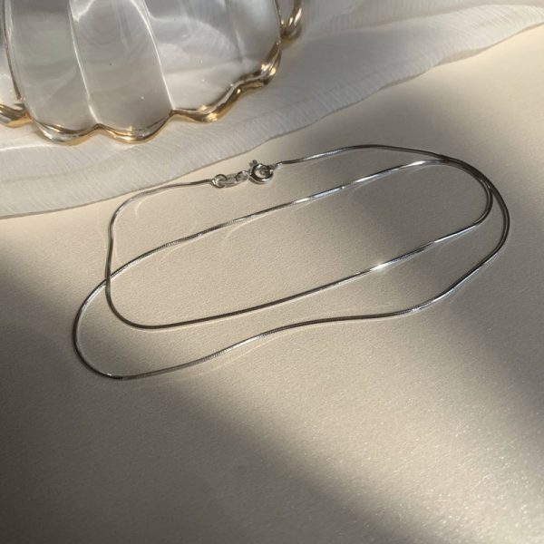 S925 sterling silver snake bone chain necklace women's net celebrity ins collarbone necklace gold chain extremely thin stacked and versatile - Image 4