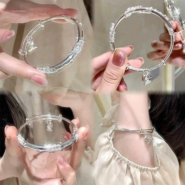 New flower brocade bracelet butterfly flower pendant niche simple temperament bracelet versatile literary and artistic retro bracelet