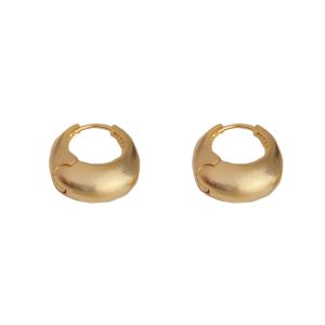 Matte metal brushed craft earrings, French vintage fashion, niche design earrings, personality simple and versatile earrings