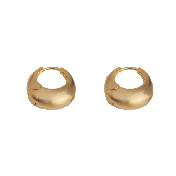 Matte metal brushed craft earrings, French vintage fashion, niche design earrings, personality simple and versatile earrings - Image 5