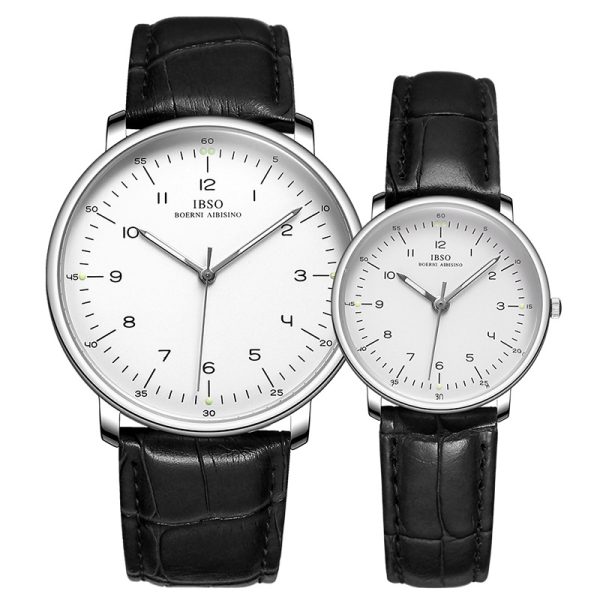 IBSO Couple Set New Belt Quartz Men's and Women's Watch Fashion Casual Analog Digital Graduated Watch - Image 2