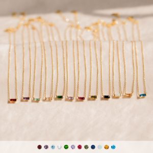 Titanium steel spot birthstone 12 birthstone zircon necklace month stone ladies high color retention ins necklace