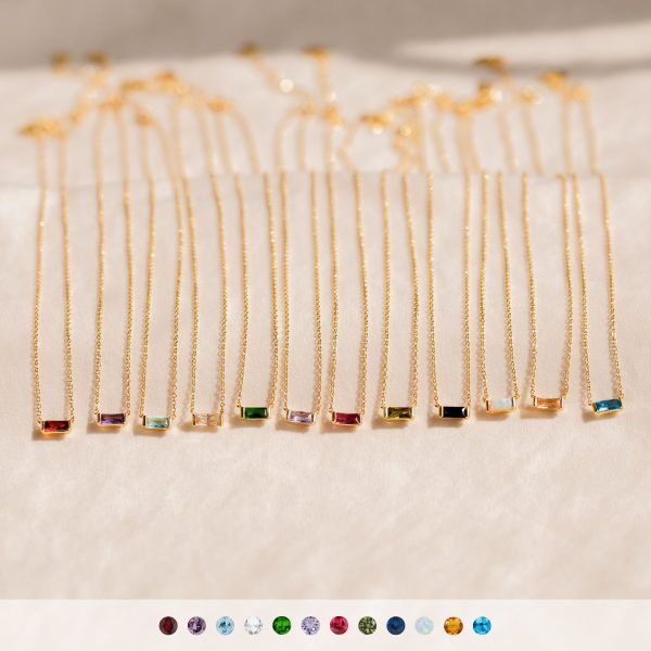 Titanium steel spot birthstone 12 birthstone zircon necklace month stone ladies high color retention ins necklace - Image 3