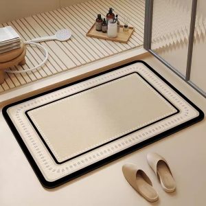 Light luxury bathroom floor mats, bathroom door anti-slip, wear-resistant, dirt-resistant foot mats, household absorbent and quick-drying diatom mud floor mats
