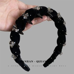 The original [Star Diamond Secret Language] headband high-end sense is hand-woven full of diamond headband broken hair finishing artifact hairpin
