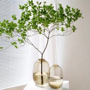 ins style light luxury simple glass vase high-end living room horse drunk wood hanging bell hydroponic decorative ornaments wholesale price