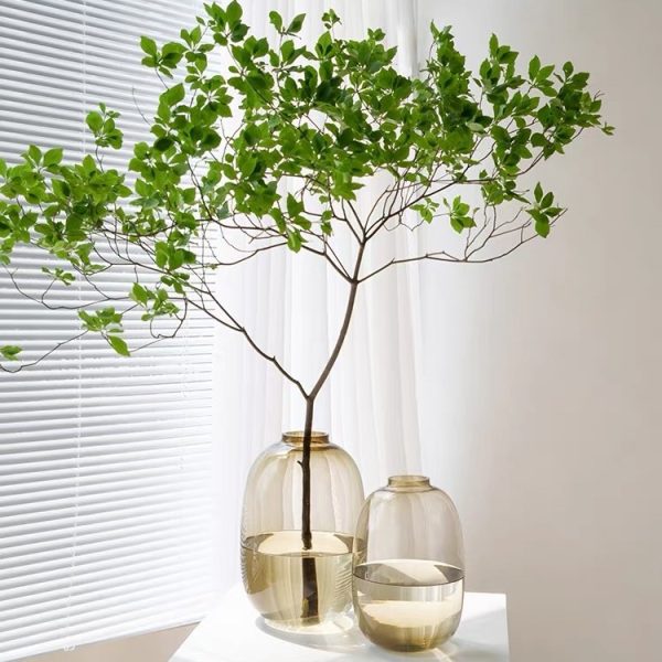 ins style light luxury simple glass vase high-end living room horse drunk wood hanging bell hydroponic decorative ornaments wholesale price
