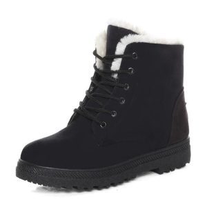 wish Amazon winter new snow boots women's cross-border large size warm women's boots flat heel women's cotton shoes wholesale