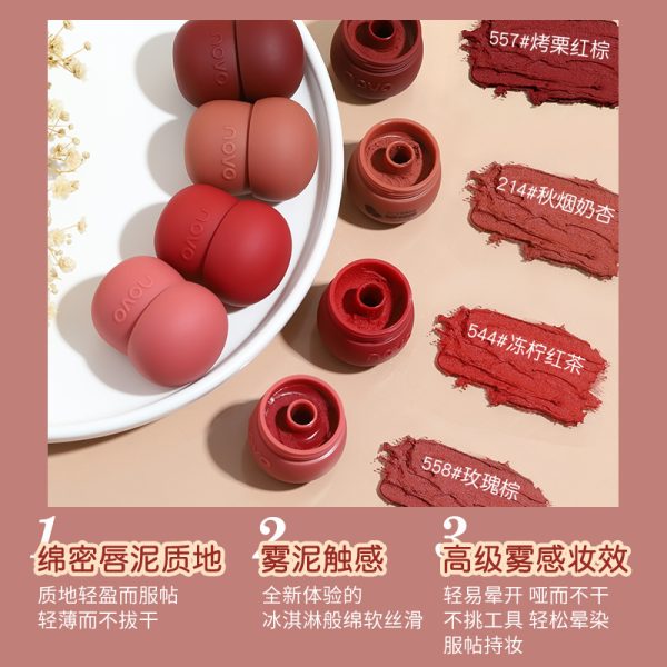 Novo canned lip clay niche brand matte velvet matte lip gloss is not easy to fade and not easy to stick to the cup student lipstick - Image 4