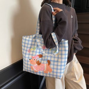 New Female 2025 New Large-capacity Hand-Held Student Carry Bookcloth Bag Commuting to Work Shoulder Canvas Bag