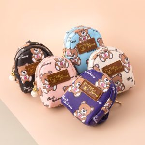 Popular girl's heart ins, fashion creative coin purse, cute bear, portable integrated storage coin key case