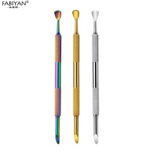 Cross-border nail art steel push dead skin push stainless steel double-ended nail removal planer color titanium nail file nail removal dead skin removal tool
