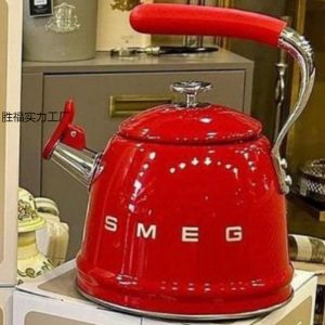 SMEG Smeg Vintage Electric Kettle Stainless Steel Kettle Insulated Stainless Steel 3L Large Capacity Horn Kettle