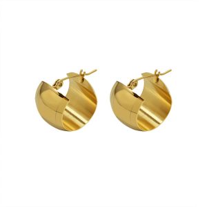 French fashion celebrity ball C earrings high quality version titanium steel plated 18K real gold earrings female factory wholesale