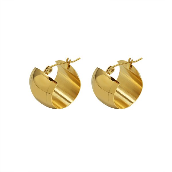 French fashion celebrity ball C earrings high quality version titanium steel plated 18K real gold earrings female factory wholesale - Image 5