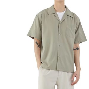 Korean version of the summer thin short-sleeved shirt trend ins casual loose boys' shirt half-sleeved male student t
