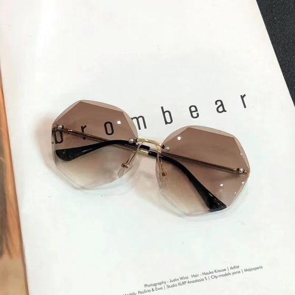 TY3001 anti-ultraviolet sunglasses fashion rimless cut edge sunglasses korean women retro outdoor cover glasses - Image 3