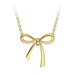 Electroplated simple necklace pendant bow cute fashion girl versatile high-end temperament collarbone chain collarband chain