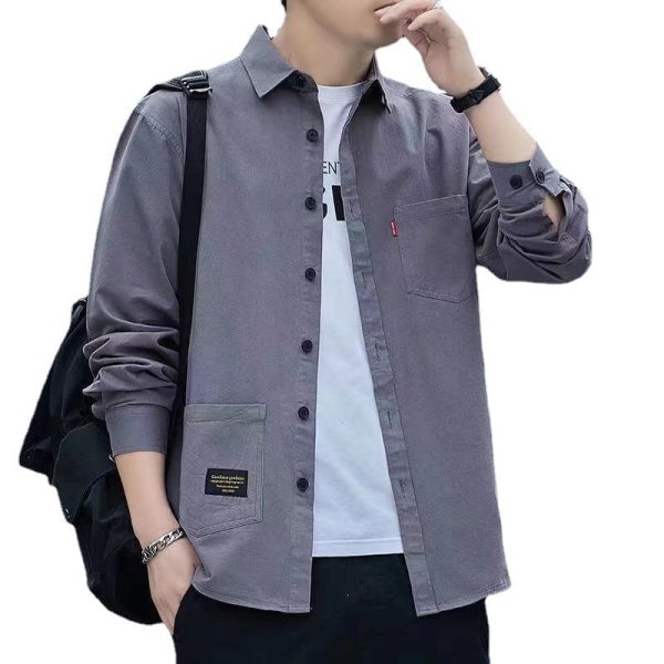 2025 New Loose Casual Men's Long Sleeve Shirt Vintage Jacket Men's Spring Summer Plus Size Versatile Shirt Cross Border - Image 5