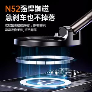 New Vacuum Adsorption Mobile Phone Holder Car Rotating Magnetic Mobile Phone Holder Car Navigation Special Suction Cup Holder